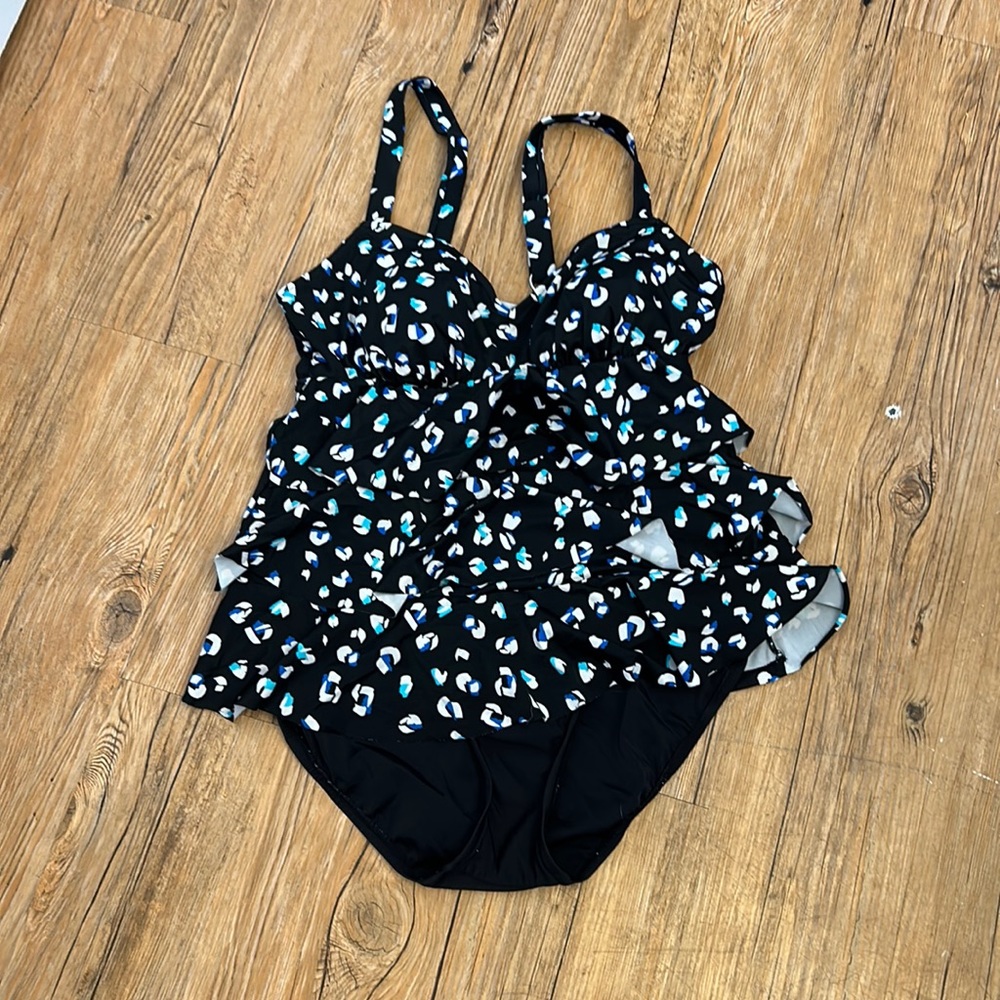 Croft & Barrow Women’s Swimsuit Black/Blue Size Large
